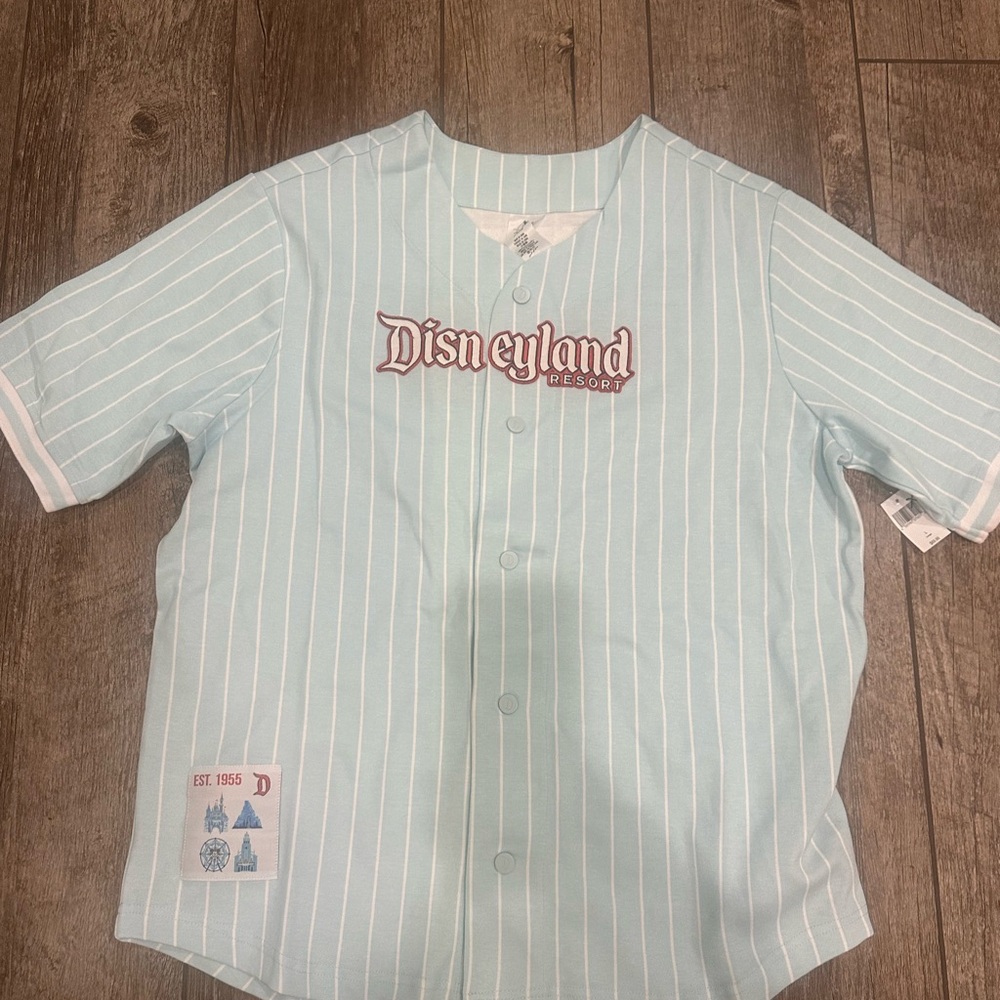 Disney Kids Aqua and White Striped Jersey